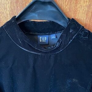 GAP Women’s Black Velvet Button Dress - short